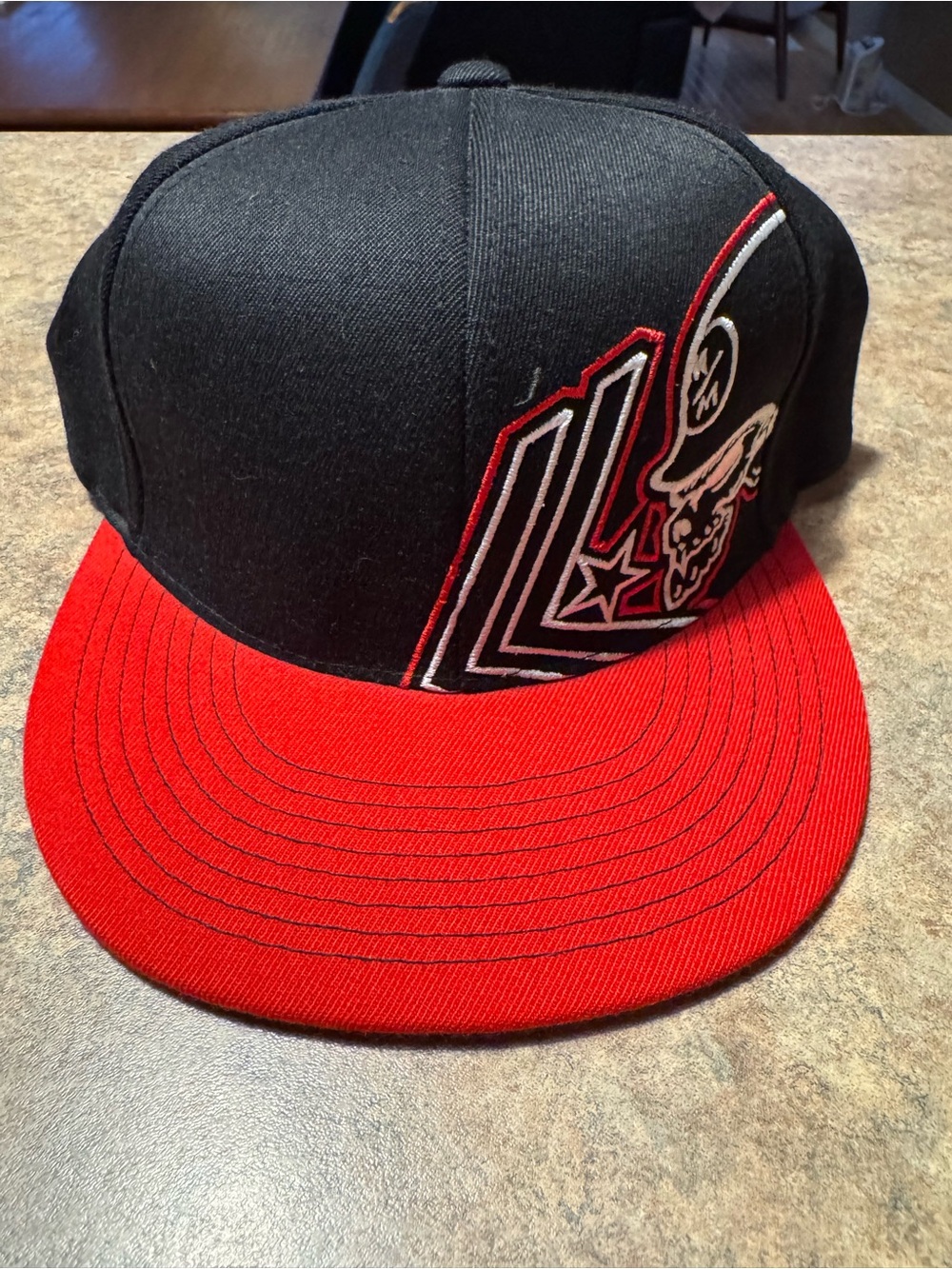 Metal Mulisha Black and Red Flat Brim Snapback Hat